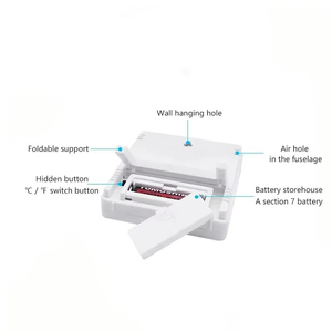 Horloge de bureau numérique électronique LCD Station météo intérieure et extérieure Thermomètre Hygromètre Température et humidité - Product Image 3