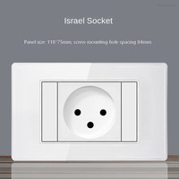 Interrupteur mural avec prise, verre trempé à quatre couleurs, tactile, durable, installation facile, charge rapide USB type C, indice de protection IP21, 16A