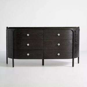 <span class=keywords><strong>Commode</strong></span> de luxe moderne en chêne <span class=keywords><strong>noir</strong></span> à 6 tiroirs avec boutons en cristal-Meuble de rangement contemporain pour chambre <span class=keywords><strong>et</strong></span> salon - Product Image 5