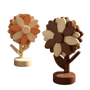 Set <span class=keywords><strong>de</strong></span> table tournesol résistant à la chaleur, design moderne et minimaliste en <span class=keywords><strong>bois</strong></span> massif, pour cuisine, table à manger, dessous <span class=keywords><strong>de</strong></span> plat pour cuisinière, support alimentaire - Product Image 1