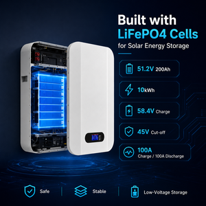 Batería de Litio de 5Kwh Powerwall 51.2V para Montaje en Pared, Paquete de Baterías de 100AH 200AH, Sistema de Almacenamiento de Energía Solar para el Hogar, 48V 100Ah 51.2V 100AH 48V LiFePO4 - Product Image 3