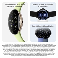 Montre connectée Google Pixel Watch 4 (45 mm) avec suivi complet de la santé et du fitness, prise en charge Gemini, boîtier et bracelet en aluminium noir mat