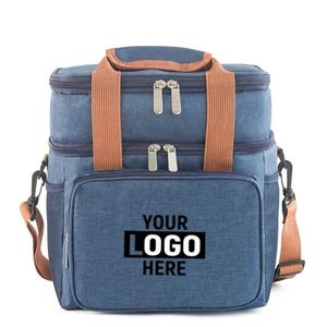 Custom Printed Adult <b>Lunch</b> Cooler Bag, Leakproof <b>Insulated</b> Double Deck Large Capacity <b>Lunch</b> <b>Box</b> Bag - Product Image 1