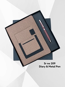 Ensemble de stylos et agenda professionnel en cuir PU A5 avec 100 feuilles et couverture rigide imprimée UV pour usage professionnel et bureautique - Product Image 1