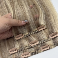 Clip invisible en PU dans les extensions de cheveux Clip sans couture Ins Extensions de cheveux humains Clip Ins sur