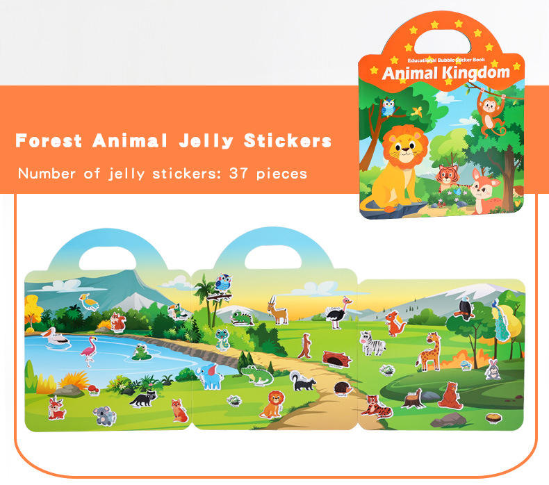 Autocollants de gelée d'animaux de la forêt