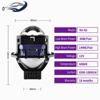 Projecteur de phare LED carré de 3 pouces, 6000K, 12V, faisceau haut/bas, triple faisceau direct, super lumineux, haute luminosité, ajustement universel