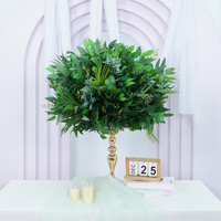 Boule de fleurs artificielle DKB de 50 cm, blanche, réaliste, en soie, rose, pivoine, centre de table pour la décoration de table de cérémonie de mariage