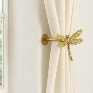 Sujetador de Cortina Decorativo Golden Dragonfly, Gancho Metálico de Estilo Vintage para Ventanas - Product Image 1