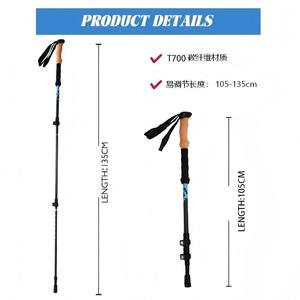 Okhealing Trekking <b>Poles</b> Carbon Fiber Adjustable 105-135cm Lightweight Hiking Outdoor Use - Product Image 3