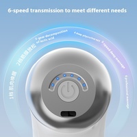 Appareil de massage mini format, profil mince, distribution de poids équilibrée, forme ergonomique et contrôle de la force sur 6 niveaux pour la thérapie
