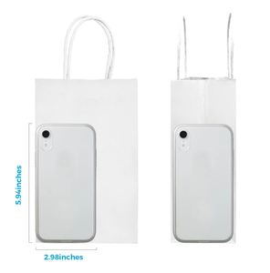 ถุงกระดาษคราฟท์สีขาวล้วนพร้อมหูหิ้วแบบเกลียว พิมพ์โลโก้ได้ ขนาด 5.3x3.5x8.5 นิ้ว - Product Image 5