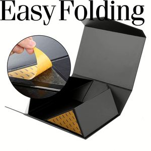 Wholesale Sturdy Shirt Presents Boxes <b>Large</b> Magnetic <b>Gift</b> Boxes Black Collapsible Groomsman <b>Gift</b> <b>Box</b> with Magnetic Lid - Product Image 2