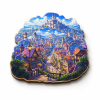 Aimants de réfrigérateur personnalisés en MDF 3D avec illustration Isekai, découpés au laser multicouche