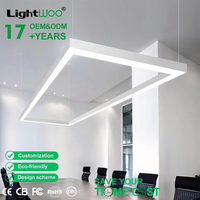 Luminaire linéaire LED commercial moderne 100W 3CCT en aluminium pour hôtel, lustre suspendu pour couloir, bureau, restaurant, maison