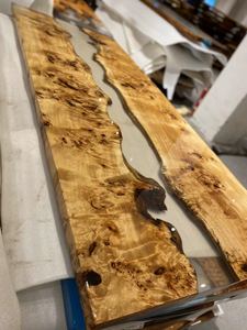Plateau de Table en résine époxy fait à la main, en bois de peuplier, sur mesure, pour meubles de maison et entreprises, 1 pièce - Product Image 2