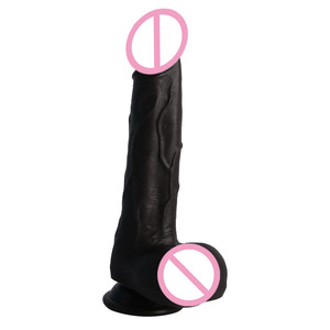 Realistiche zwarte vibrerende <span class=keywords><strong>dildo</strong></span> van zacht siliconen, seksspeeltje voor G-spot en anale stimulatie, masturbatiehulpmiddel voor vrouwen - Product Image 1