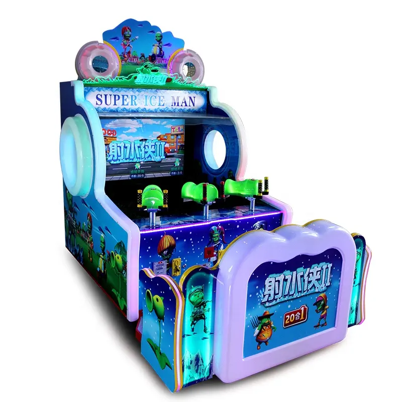Indoor Video Redemption Arcade Machines Super Ice Man Water Gun Shooting Type Game Machine