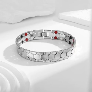 Alloy Vintage Engagement Magnetic Detachable <b>Adjustment</b> Black Gold Chain & Link <b>Bracelet</b> for Unisex European American Couple - Product Image 4