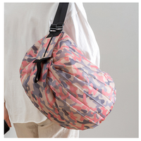 Polyester imprimé personnalisé réutilisable Oxford Sac fourre-tout à fermeture éclair Sacs à main pour femmes Sacs de rangement de différentes couleurs Sac à provisions pliable