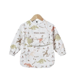 Tablier et bavoir d'alimentation pour bébé, à manches longues, imperméable, ultra-doux, anti-salissures, motif dessin animé, pour l'été 2024, pour enfants danois - Product Image 5