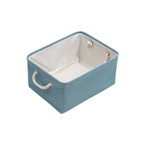 Collapsible Cotton Linen Laundry <b>Basket</b> Rectangle Beige Standing Type Clothing Organizer Storage <b>Basket</b> - Product Image 5