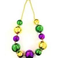 Tenues de Mardi Gras, ensemble d'accessoires personnalisés, faveurs de fête, collier de perles de grande boule de 60mm 80mm