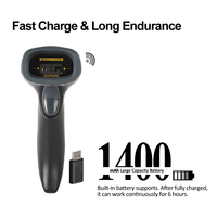 XB-6221RB Syble - Lector de Códigos de Barras Inalámbrico Android USB, Escáner de Códigos QR 2D