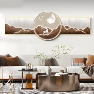 Luce moderna di lusso soggiorno decorazione della parete pittura sovrapposto divano sfondo muro di cristallo pittura porcellana - Product Image 5