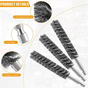 <span class=keywords><strong>Brosse</strong></span> électrique à tête hexagonale, en acier inoxydable, fil Bronze, pour le nettoyage de la perceuse électrique, avec poignée à <span class=keywords><strong>tige</strong></span> hexagonale - Product Image 4