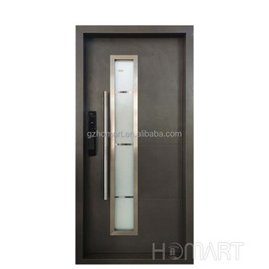 Grande porte d'entrée moderne en aluminium et verre personnalisé antivol pour villa, salle de bain, application - Product Image 1