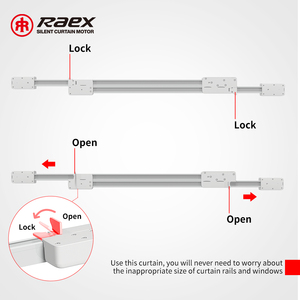 Motor Rod Asmart Double Snack Smart Curtain con Track Home theater arresto motorizzato soggiorno Heavy Duty Metal PE White - Product Image 3