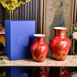 Italian Style Floral Porcelain <b>Vase</b> Set of 2 Large <b>Small</b> Ceramic <b>Vase</b> Tabletop Home Decor Flower <b>Vase</b> for Living Room Hotel - Product Image 1