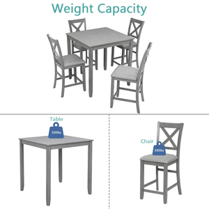 Juego <span class=keywords><strong>de</strong></span> <span class=keywords><strong>Mesa</strong></span> Alta y Sillas <span class=keywords><strong>de</strong></span> Madera Maciza Estilo <span class=keywords><strong>Barril</strong></span> para Cafetería, Muebles <span class=keywords><strong>de</strong></span> Bar Elegantes <span class=keywords><strong>de</strong></span> Madera para Cocina del Hogar - Product Image 5