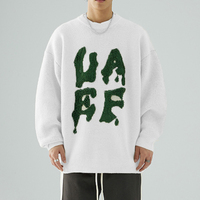 Pull à col rond en tricot pour hommes, automne et hiver, ample, 100% coton, broderie de lettres, de haute qualité
