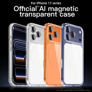 Coque de téléphone en TPU+PC avec matériau cristallin ultra-magnétique anti-jaunissement, texture anti-traces de doigts pour iPhone 17 Pro Max - Product Image 5