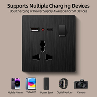 Enchufe de Pared Ultra Delgado de 2 Tomas con Interruptor Doble y Puertos USB-A y USB-C, 10A, Material de PC, Envío Directo, En Stock