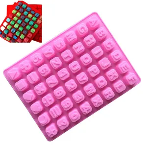 Personalizado cuadrado 3D silicona Chocolate molde <span class=keywords><strong>letra</strong></span> y figura en forma de 100g OPP bolsa embalada - Product Image 1
