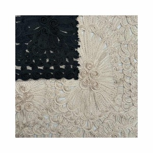 Fabricación Negro Blanco 3D 100% Malla de nailon <span class=keywords><strong>con</strong></span> cinta Bordado Guipur <span class=keywords><strong>Tela</strong></span> de encaje - Product Image 2