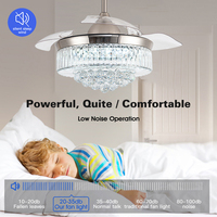 Bon prix Ventilateur de plafond en cristal ABS de 42 pouces Ventilateur de plafond à lame en acrylique avec lumière LED et télécommande