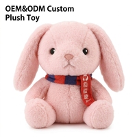 Fabricant OEM de jouets en peluche personnalisés : Lapins roses super doux en coton PP, brodés, anti-stress, pour fêtes