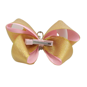 Moño para el Cabello de Niña, Dos Capas, Color Rosa Dorado, Estilo Princesa, Brillante, para Fiestas, Invierno - Product Image 2