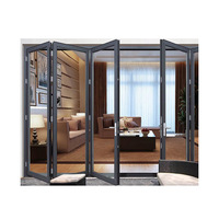 Porte pliante moderne en aluminium et verre pour hôtels et intérieurs commerciaux
