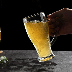 Vaso de <span class=keywords><strong>Cerveza</strong></span> de Vidrio de Gran Tamaño, Vaso de <span class=keywords><strong>Cerveza</strong></span> Creativo Personalizado de Gran Capacidad, Vaso con Asa Estilo Fútbol - Product Image 2