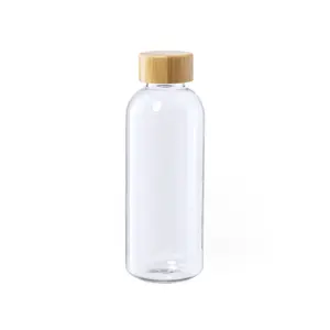 Bottiglia d'acqua in RPET da 600 ml in bambù, gadget ecologici - Product Image 1