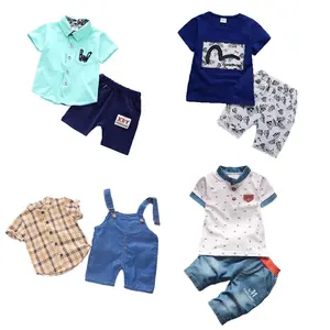 India gratis verzending groothandel vietnam zomer kinderen nieuwste cartoon casual pak peuter baby jongens sets little kids kleding