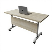 Table de formation pliante moderne et minimaliste, bureau d'école et de bureau mobile, longue table de réunion rabattable, combinaison libre, rangement intégré