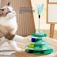 Jouet interactif automatique pour chat à 4 niveaux avec billes, jouet de puzzle pour animaux de compagnie pour chats d'intérieur