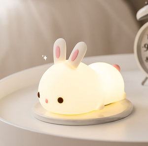 Jumon mignon lapin Silicone veilleuse chambre lampe de chevet dessin animé lampe à LED pour la décoration de la chambre veilleuse - Product Image 4