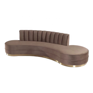 Tessuto moderno divano in velluto a forma di luna oro SteelHalf Moon soggiorno per il tempo libero divano divano per l'ufficio e la hall dell'hotel soggiorno - Product Image 3